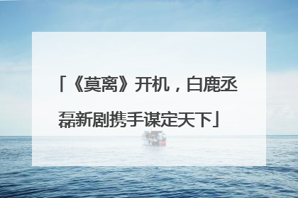 《莫离》开机，白鹿丞磊新剧携手谋定天下