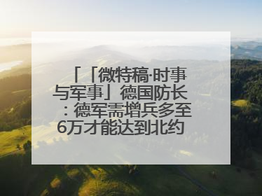 「微特稿·时事与军事」德国防长：德军需增兵多至6万才能达到北约新要求