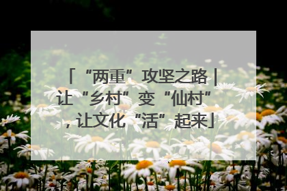 “两重”攻坚之路｜让“乡村”变“仙村”，让文化“活”起来
