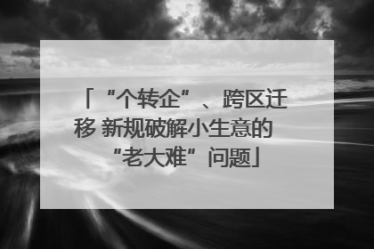 “个转企”、跨区迁移 新规破解小生意的“老大难”问题