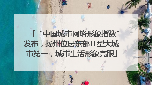 “中国城市网络形象指数”发布，扬州位居东部Ⅱ型大城市第一，城市生活形象亮眼