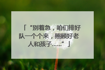 “别着急，咱们排好队一个个来，照顾好老人和孩子……”