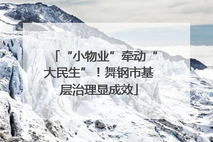 “小物业”牵动“大民生”！舞钢市基层治理显成效