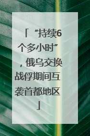 “持续6个多小时”，俄乌交换战俘期间互袭首都地区