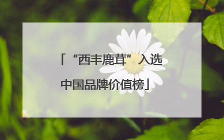 “西丰鹿茸”入选中国品牌价值榜