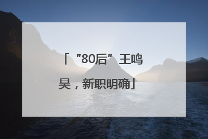 “80后”王鸣昊，新职明确