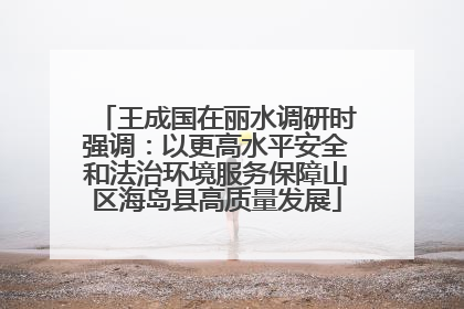 王成国在丽水调研时强调：以更高水平安全和法治环境服务保障山区海岛县高质量发展