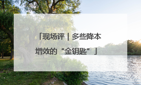 现场评｜多些降本增效的“金钥匙”