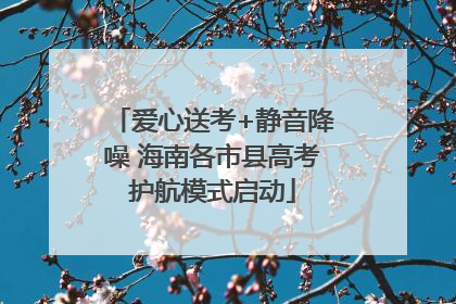 爱心送考+静音降噪 海南各市县高考护航模式启动