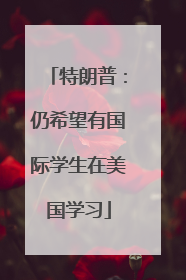 特朗普：仍希望有国际学生在美国学习