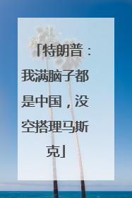 特朗普：我满脑子都是中国，没空搭理马斯克