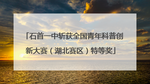 石首一中斩获全国青年科普创新大赛（湖北赛区）特等奖