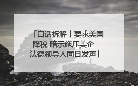 白话拆解丨要求美国降税 暗示施压美企 法德领导人同日发声
