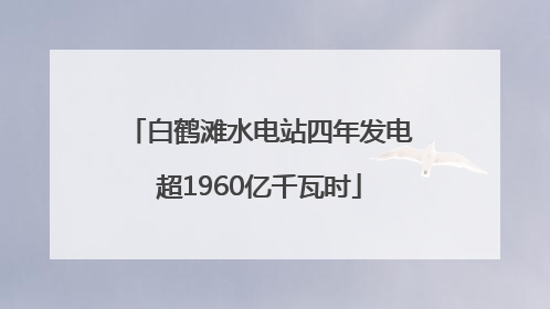 白鹤滩水电站四年发电超1960亿千瓦时