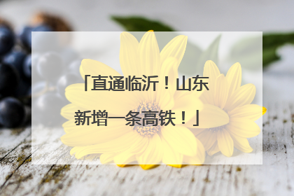 直通临沂！山东新增一条高铁！