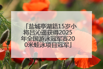 盐城亭湖籍15岁小将吕沁遥获得2025年全国游泳冠军赛200米蛙泳项目冠军