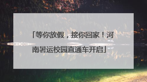 等你放假，接你回家！河南暑运校园直通车开启