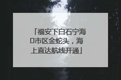 福安下白石宁海⇆市区金蛇头，海上直达航线开通