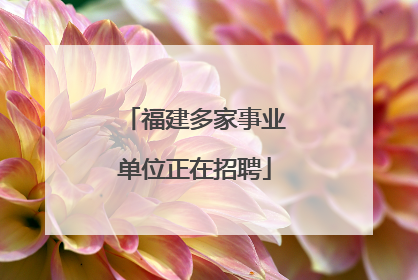 福建多家事业单位正在招聘