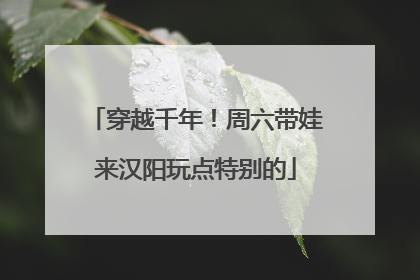 穿越千年！周六带娃来汉阳玩点特别的