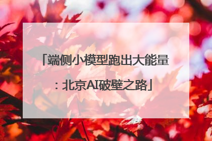 端侧小模型跑出大能量：北京AI破壁之路