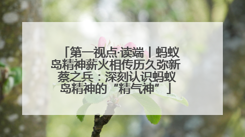 第一视点·读端丨蚂蚁岛精神薪火相传历久弥新 蔡之兵：深刻认识蚂蚁岛精神的“精气神”