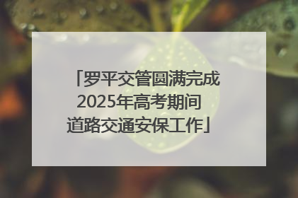 罗平交管圆满完成2025年高考期间道路交通安保工作