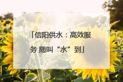 信阳供水：高效服务 随叫“水”到