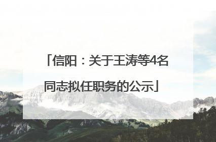 信阳：关于王涛等4名同志拟任职务的公示