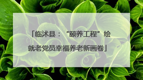 临沭县：“颐养工程”绘就老党员幸福养老新画卷
