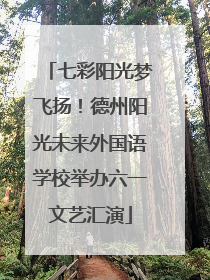 七彩阳光梦飞扬！德州阳光未来外国语学校举办六一文艺汇演