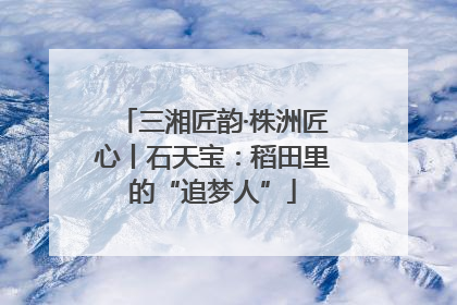 三湘匠韵·株洲匠心丨石天宝：稻田里的“追梦人”