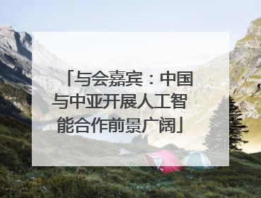 与会嘉宾：中国与中亚开展人工智能合作前景广阔
