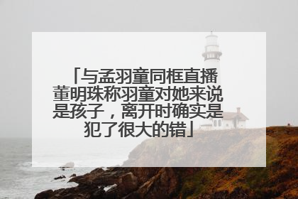 与孟羽童同框直播 董明珠称羽童对她来说是孩子，离开时确实是犯了很大的错