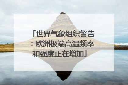 世界气象组织警告：欧洲极端高温频率和强度正在增加