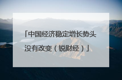 中国经济稳定增长势头没有改变（锐财经）
