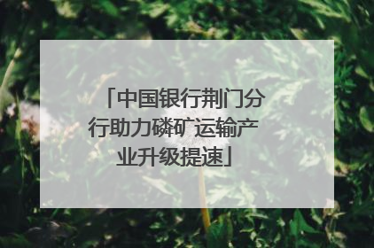 中国银行荆门分行助力磷矿运输产业升级提速