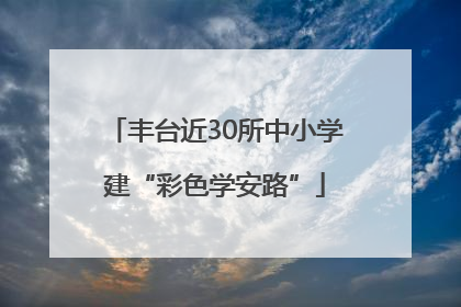 丰台近30所中小学建“彩色学安路”