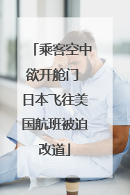乘客空中欲开舱门 日本飞往美国航班被迫改道