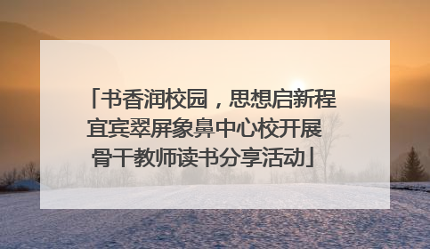 书香润校园，思想启新程 宜宾翠屏象鼻中心校开展骨干教师读书分享活动