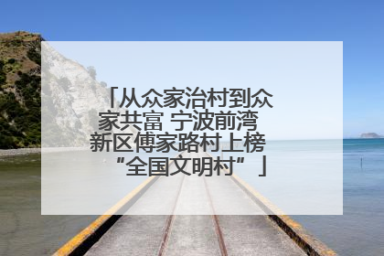 从众家治村到众家共富 宁波前湾新区傅家路村上榜“全国文明村”
