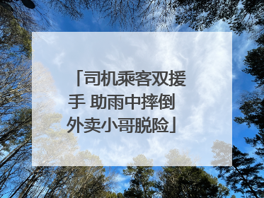 司机乘客双援手 助雨中摔倒外卖小哥脱险