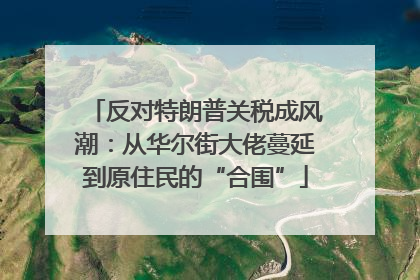 反对特朗普关税成风潮：从华尔街大佬蔓延到原住民的“合围”