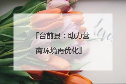 台前县：助力营商环境再优化