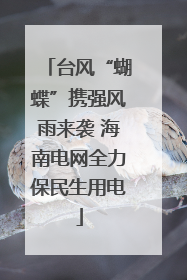 台风“蝴蝶”携强风雨来袭 海南电网全力保民生用电