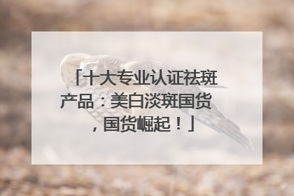 十大专业认证祛斑产品：美白淡斑国货，国货崛起！