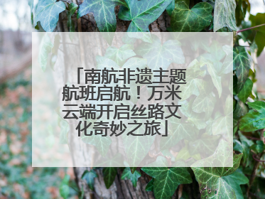 南航非遗主题航班启航！万米云端开启丝路文化奇妙之旅