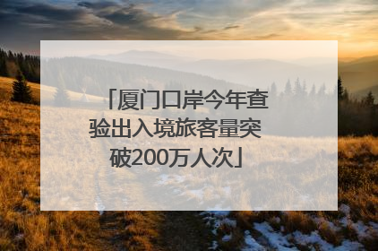 厦门口岸今年查验出入境旅客量突破200万人次