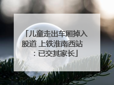 儿童走出车厢掉入股道 上铁淮南西站：已交其家长