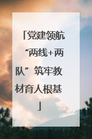 党建领航“两线+两队”筑牢教材育人根基